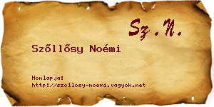 Szőllősy Noémi névjegykártya